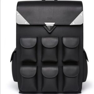 Valas Los Angeles black multi pocket backpack